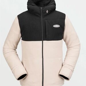 Volcom Men's Black and Cream Polartec Fleece Jacket